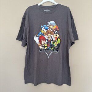 Rare Kingdom Hearts XL T-shirt Disney Y2K 2002 PlayStation Game Gray Anime Goofy